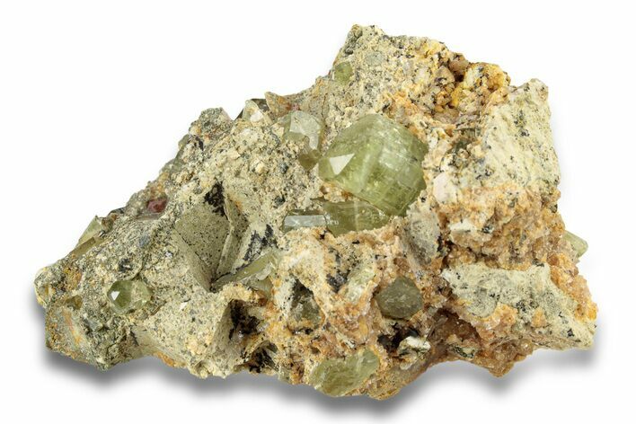 Lustrous, Yellow Apatite Crystals in Matrix - Morocco #251164